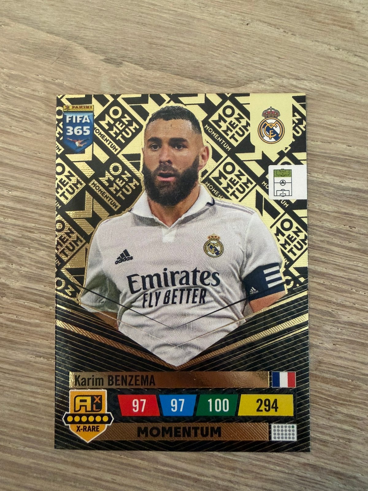 Karim Benzema Momentum Panini FIFA 365 Adrenalyn XL 2023, Hobby en Vrije tijd, Stickers en Plaatjes, Ophalen of Verzenden, Zo goed als nieuw