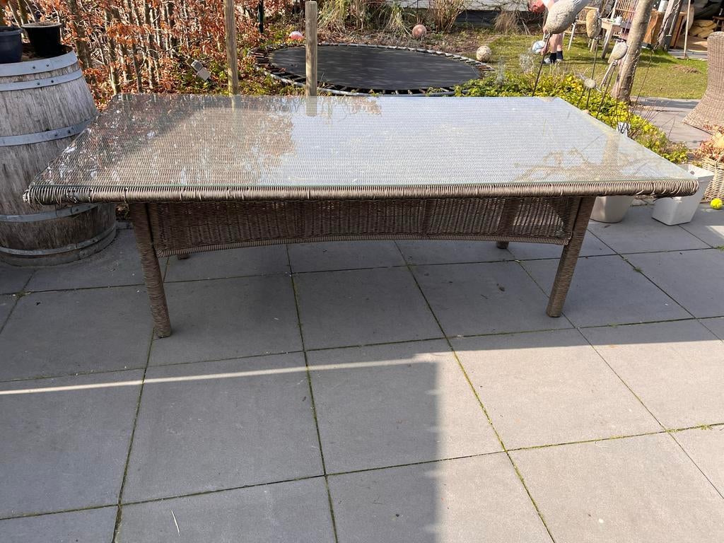 Gratis tuintafel 220x114 zonder glazen plaat, Tuin en Terras, Ophalen, Gebruikt, Rechthoekig