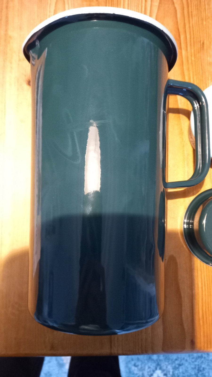 Crisp waterkan en 2 bakjes - Groen geëmailleerd, Ophalen of Verzenden