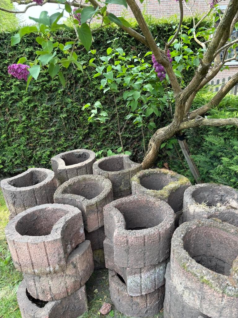 Plantenbak steen/ element 33 stuks, Minder dan 30 cm, Rond, Ophalen of Verzenden, Zo goed als nieuw