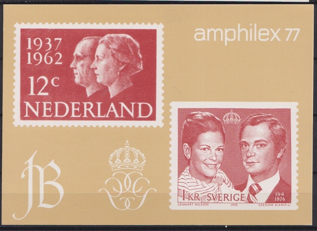 Zweden 1977 Amphilex Koninklijk huwelijk Juliana & Bernhard, Verzenden, Overige typen