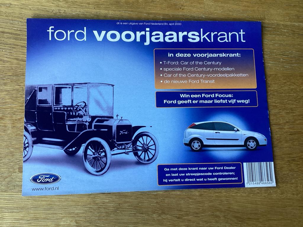 Ford Voorjaarskrant 2000 - T-Ford, Focus, Fiesta, Transit, Ophalen of Verzenden, Zo goed als nieuw, Ford
