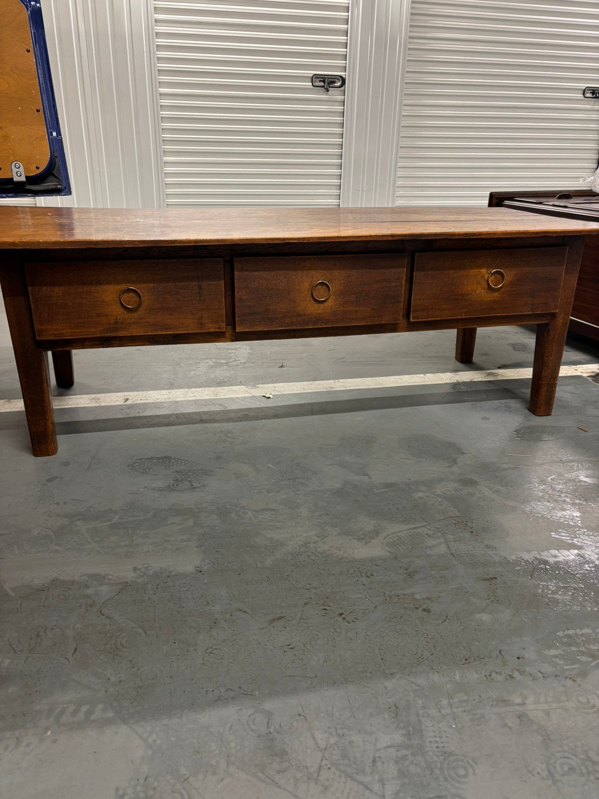 Antieke, Spaanse, rustieke, houten salontafel, Ophalen, Gebruikt, 100 tot 150 cm, 50 tot 100 cm
