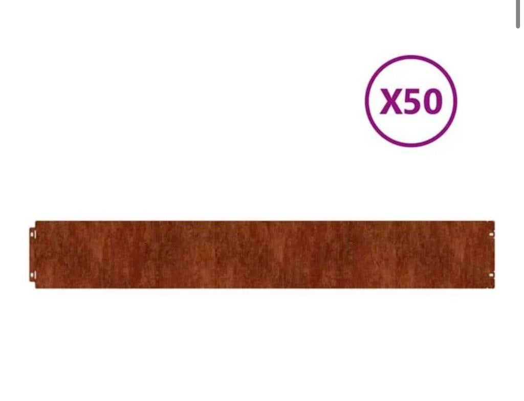 Gazonranden 50 stuks 15x103 cm flexibel cortenstaal, nieuw, ., Nieuw, Ophalen of Verzenden, .