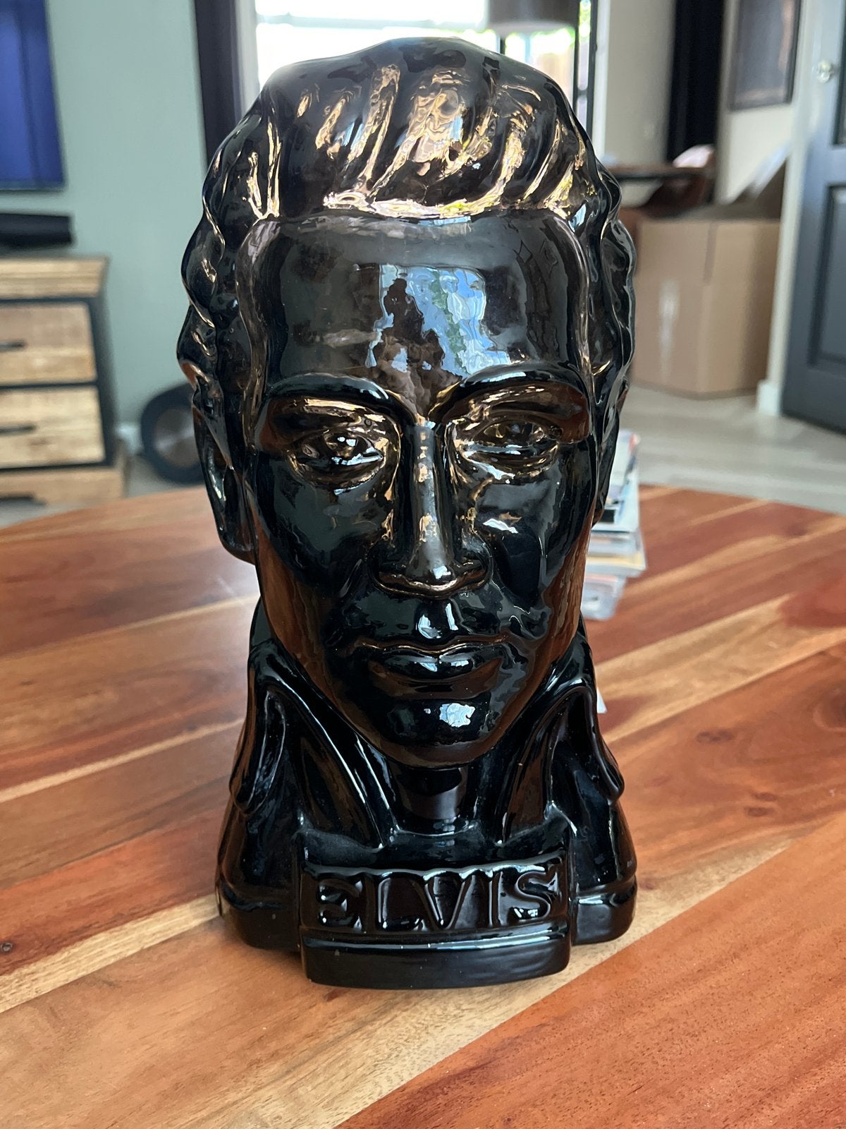 Ingrid GlasHütte Elvis Presley hoofd van zwart glas, Verzamelen, Ophalen of Verzenden, Gebruikt, Mens