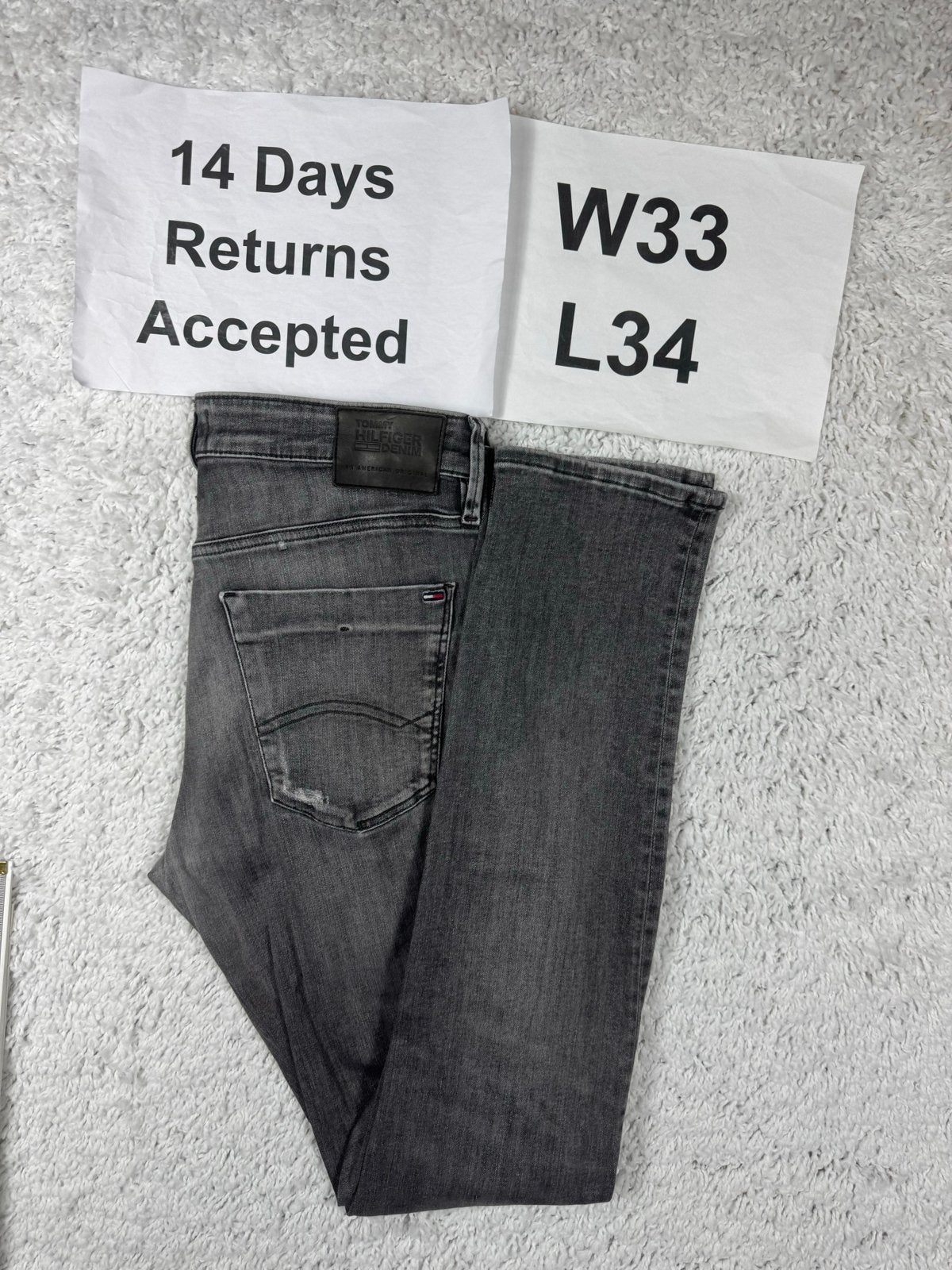 Tommy Hilfiger Scanton Jeans Slim Stretch Grijs W33 L34 3581, Ophalen of Verzenden, H, H, H