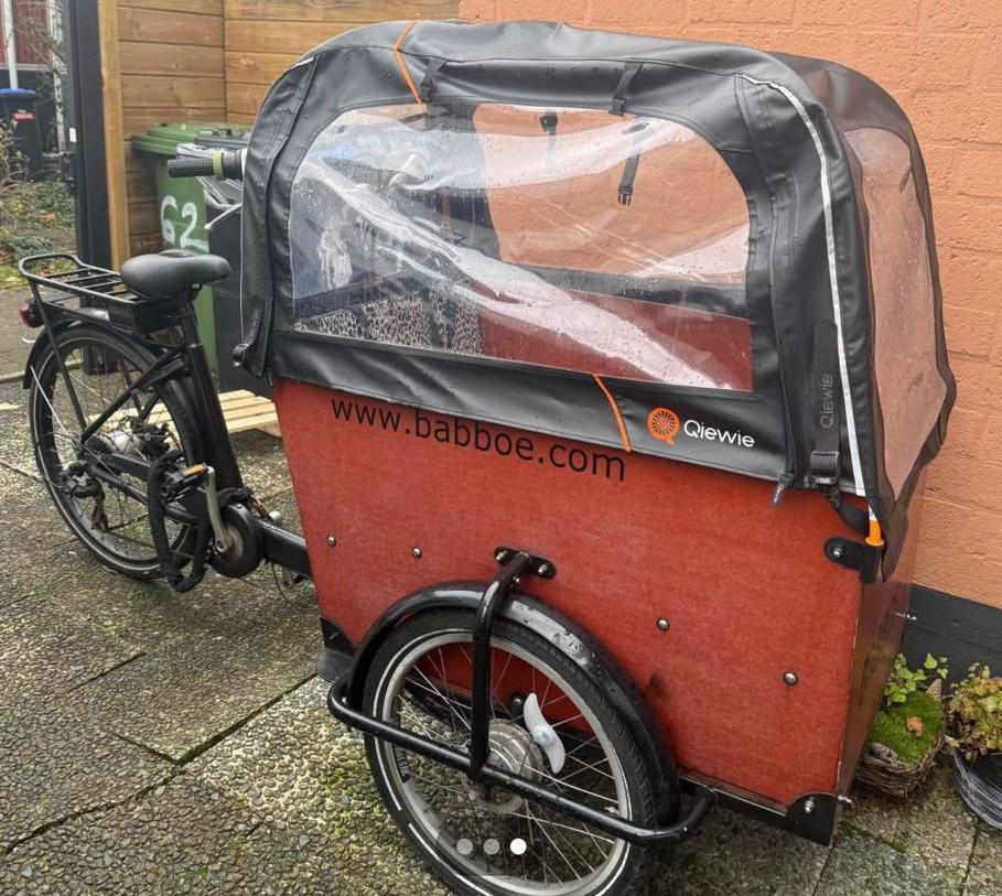 Gekeurde Electrische Babboe Big Bakfiets Incl. Accessoires, Gebruikt, Huif, 2 kinderen, Ophalen