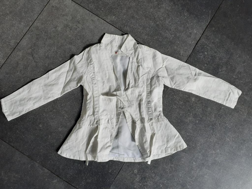 Leuk jasje off white maat 116, Kinderen en Baby's, Kinderkleding | Maat 116, Ophalen of Verzenden, Zo goed als nieuw, Meisje, Jas