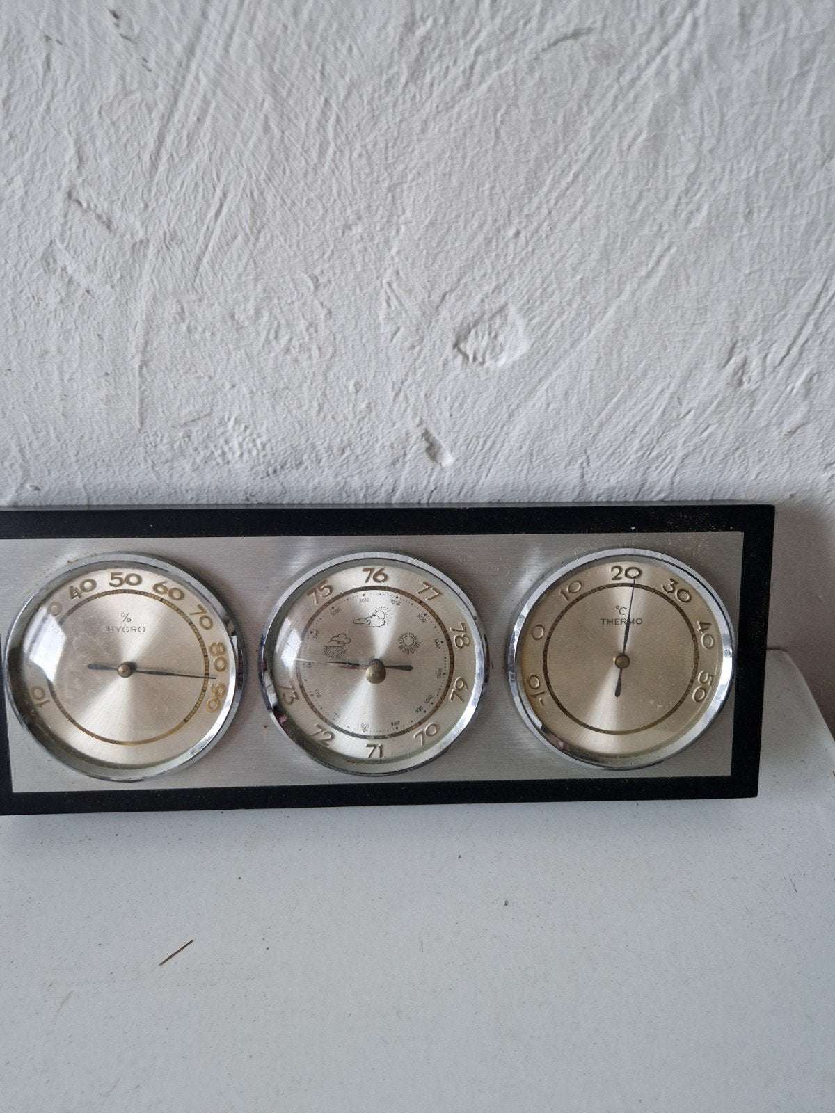 Vintage Weerstation: Barometer, Hygrometer, Thermometer, Ophalen of Verzenden, Gebruikt, Weerstation