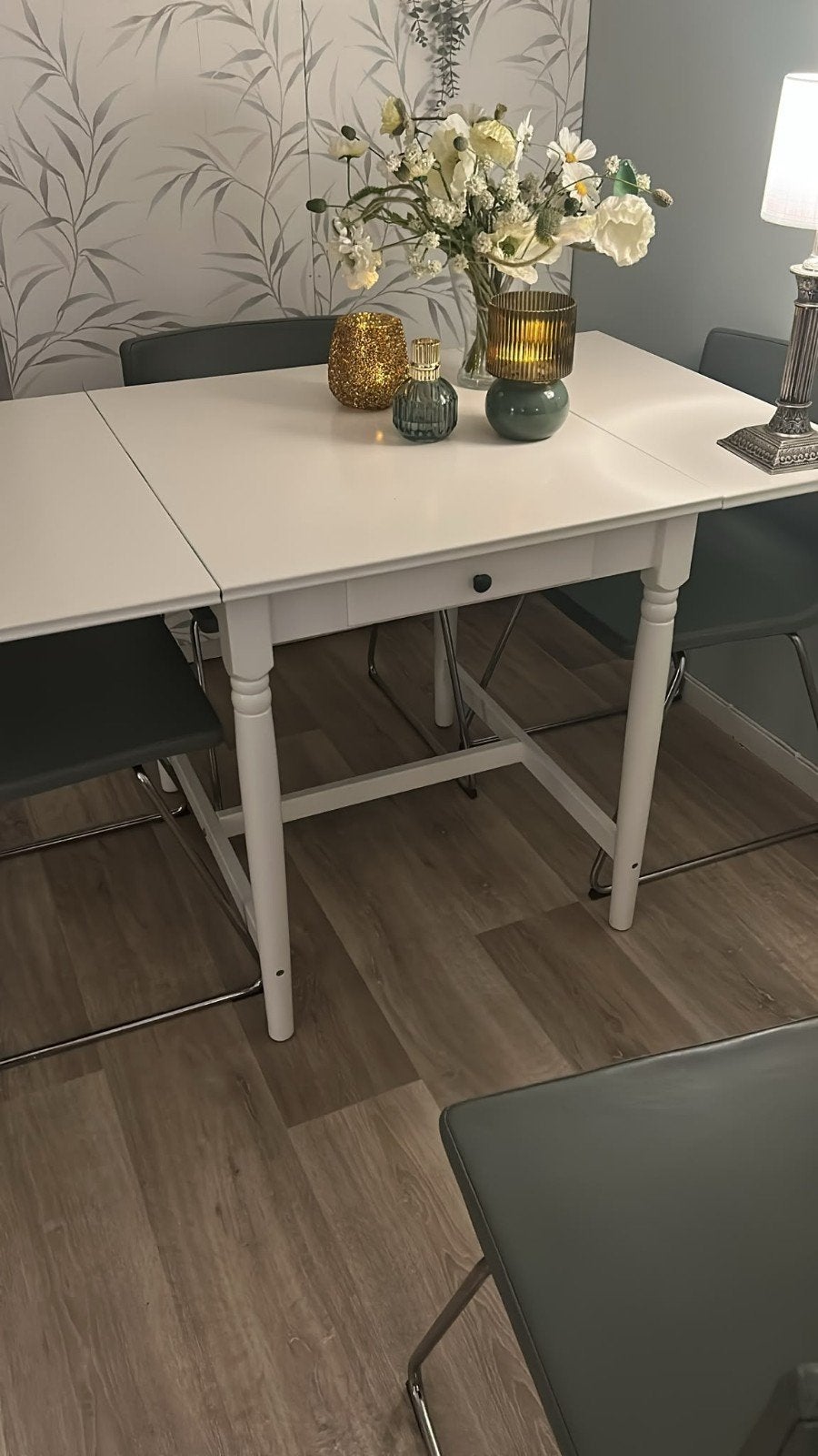 Ikea Ingatorp Inklapbare Eettafel - Wit, Ophalen, Gebruikt, 100 tot 150 cm, Modern, Scandinavisch