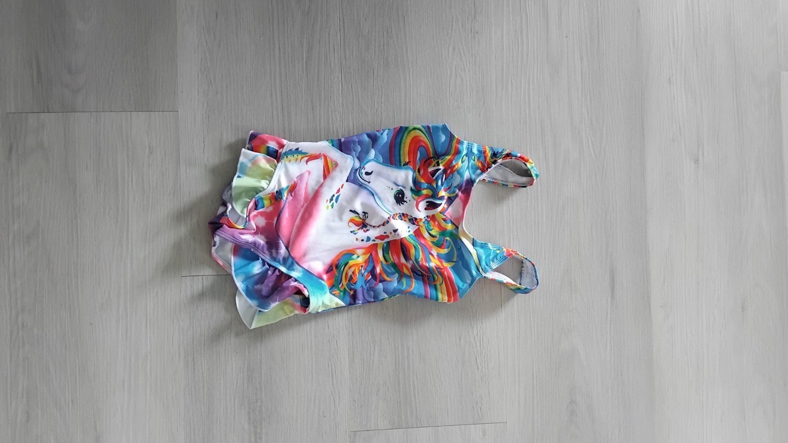 Badpak unicorn voorkant gevoerd 120 cm, Ophalen of Verzenden, Zo goed als nieuw, Meisje, Sport- of Zwemkleding