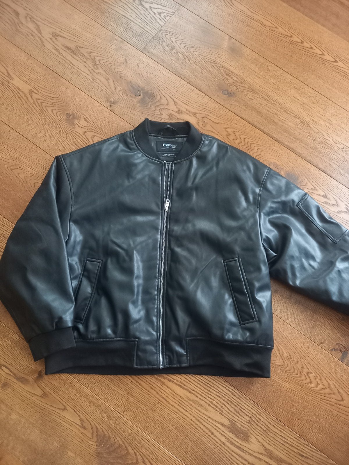 leren jas FB SISTER maat eu XL, Ophalen, Zo goed als nieuw, Maat 46/48 (XL) of groter, Zwart