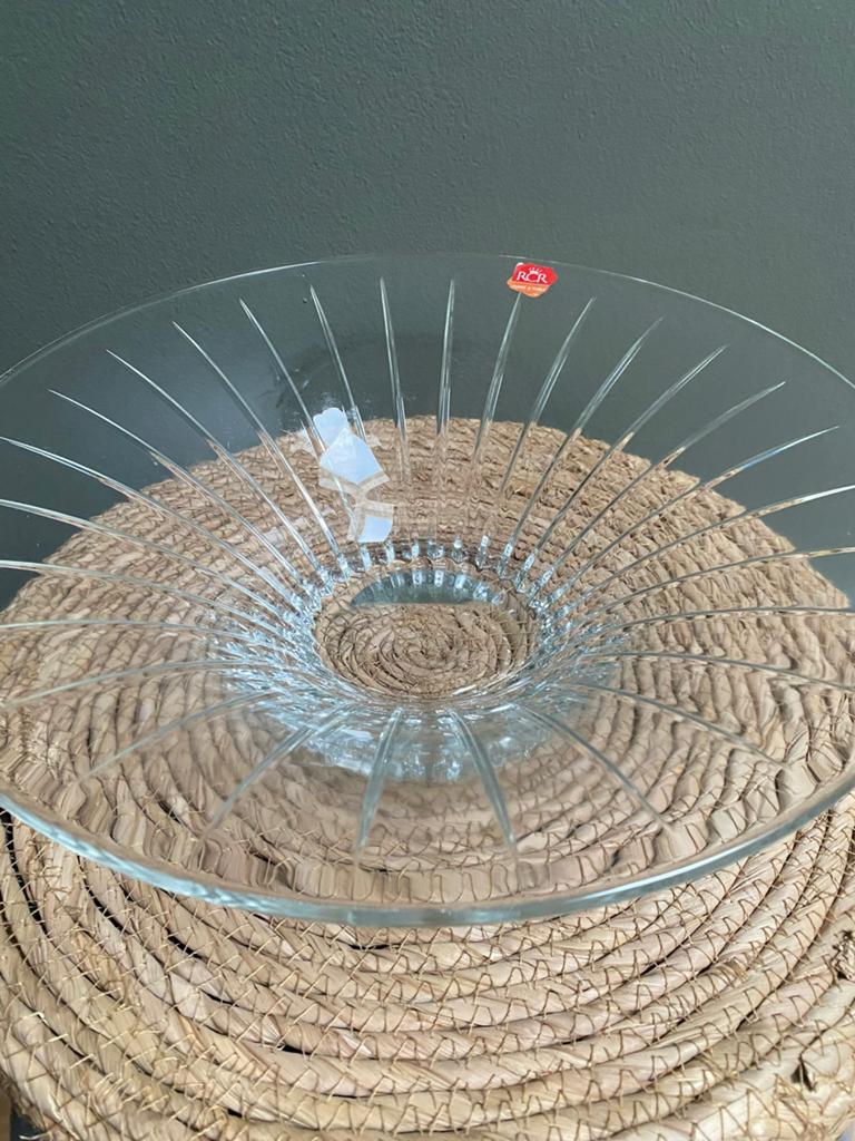 ZGAN grote kristallen schaal van RCR kristal, Antiek en Kunst, Antiek | Glas en Kristal, Ophalen of Verzenden