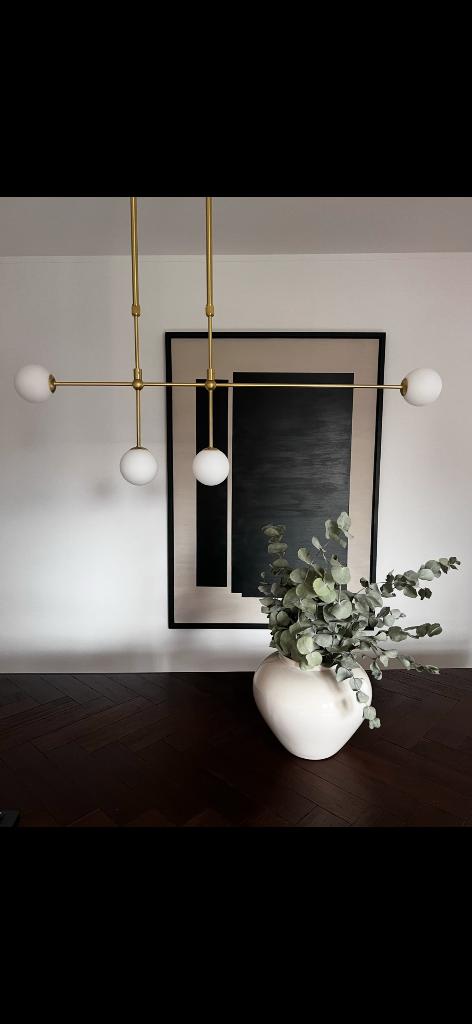 Westwing Hanglamp Moon / goud met glazen bollen, Ophalen, Zo goed als nieuw, Minder dan 50 cm