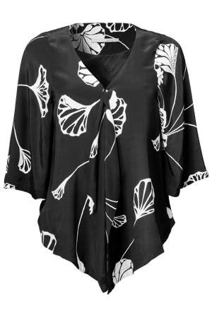 Steps Kimonotop Zwart-Wit Patroon Maat M, ZGAN!, Kleding | Dames, Tops, Maat 38/40 (M), Zwart, Ophalen of Verzenden, Zo goed als nieuw
