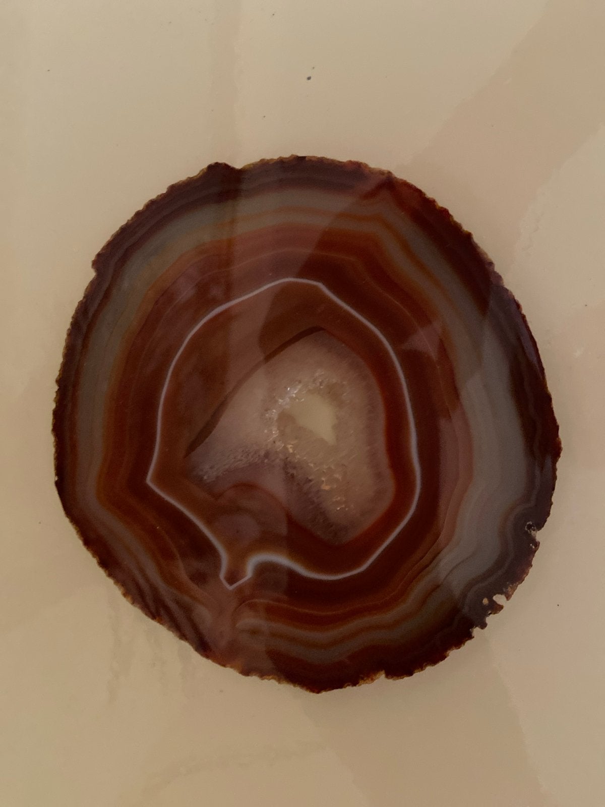 Prachtige Agate Schijf - Natuurlijke Decoratie, Sieraden, Tassen en Uiterlijk, Edelstenen, Ophalen of Verzenden, Zo goed als nieuw