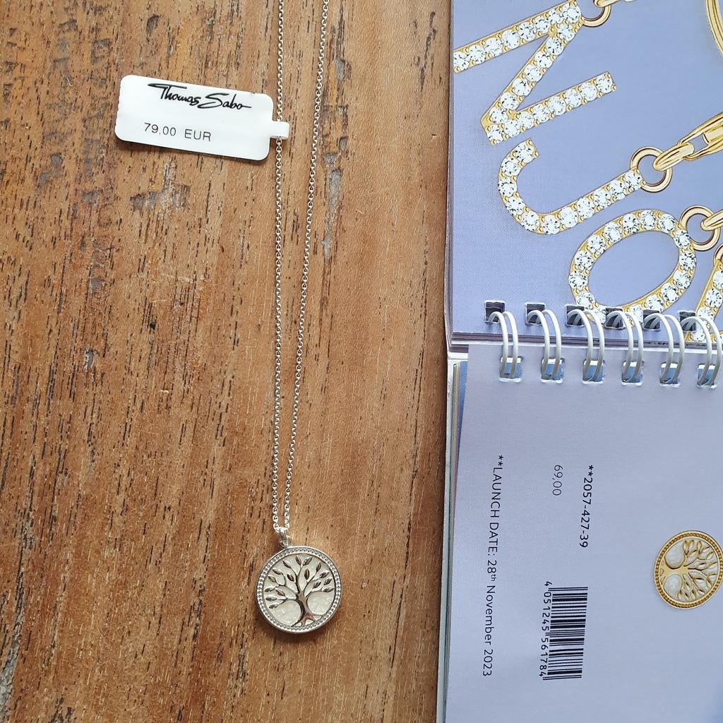 Thomas Sabo ketting met levensboom hanger, Sieraden, Tassen en Uiterlijk, Ophalen of Verzenden, Nieuw, Zilver