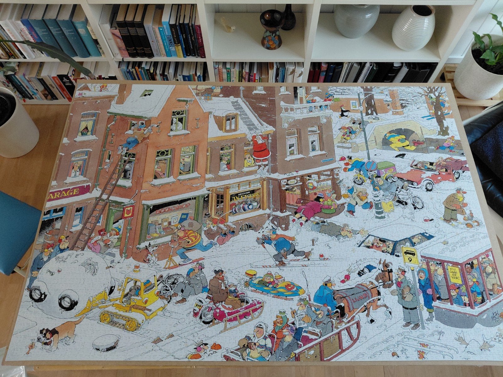 Puzzel sneeuwpret - Jan van Haasteren 5000 stukjes, Ophalen of Verzenden, Meer dan 1500 stukjes, Gebruikt