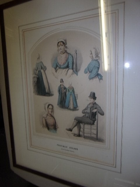 Klederdracht. Bing & Braet. Zeeland. Noord Beveland 1857, Antiek en Kunst, Ophalen of Verzenden, Blanco verso, 29 cm, Lithografie