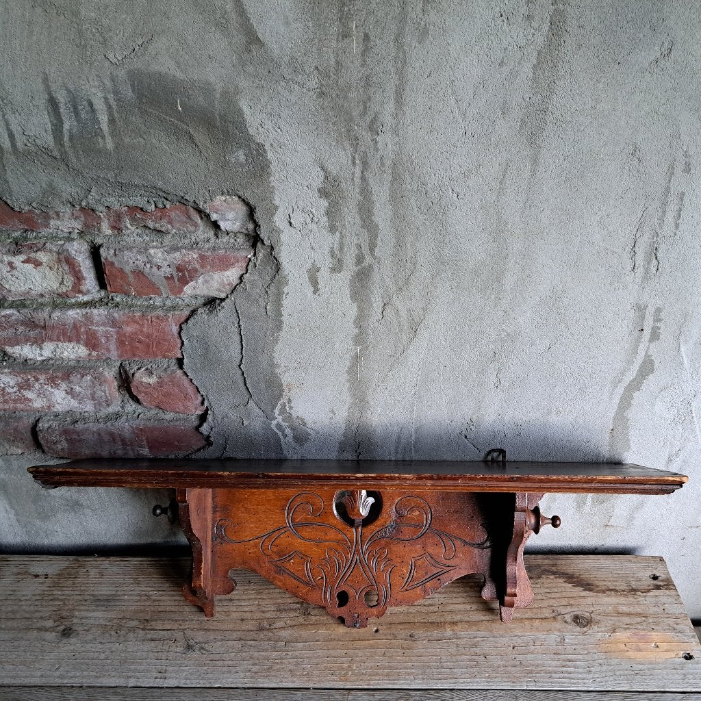 Brocante oud houten schap wandrek muurrek regaal *Etage3*, Huis en Inrichting, Gebruikt, ., Ophalen of Verzenden, .