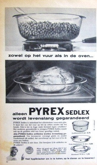 13 vintage advertenties reclames keukengerei 1953-61 Pyrex, Ophalen of Verzenden, Gebruikt, Overige typen