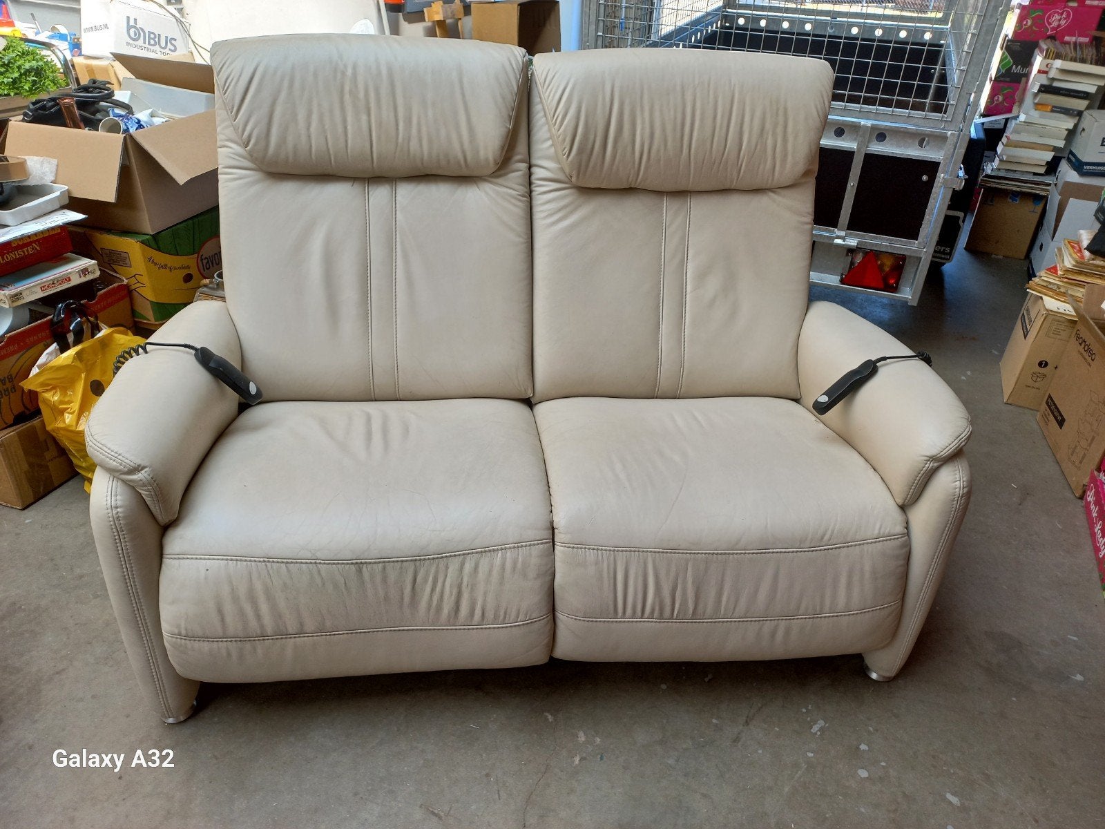Elektrisch Verstelbare Duo Relaxstoel "UNIEK" exemplaar, Ophalen, Gebruikt, Leer, Modern comfort