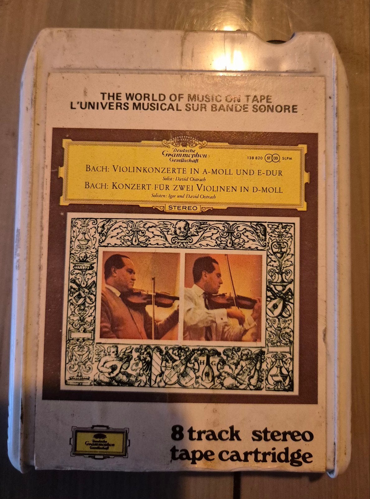 J.S. Bach Vioolconcerten - Igor en David Oistrakh 8-track, Gebruikt, Klassiek, 1 bandje, Ophalen of Verzenden