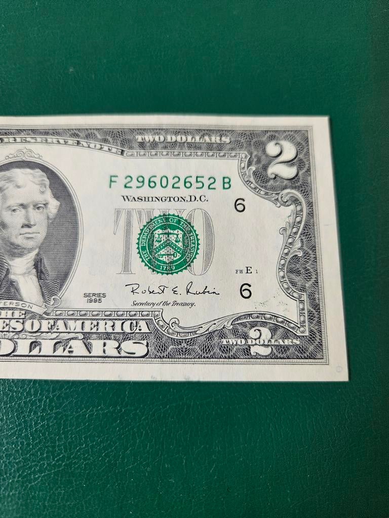 2 dollars USA 1995 jaar, Ophalen of Verzenden, Noord-Amerika, Los biljet