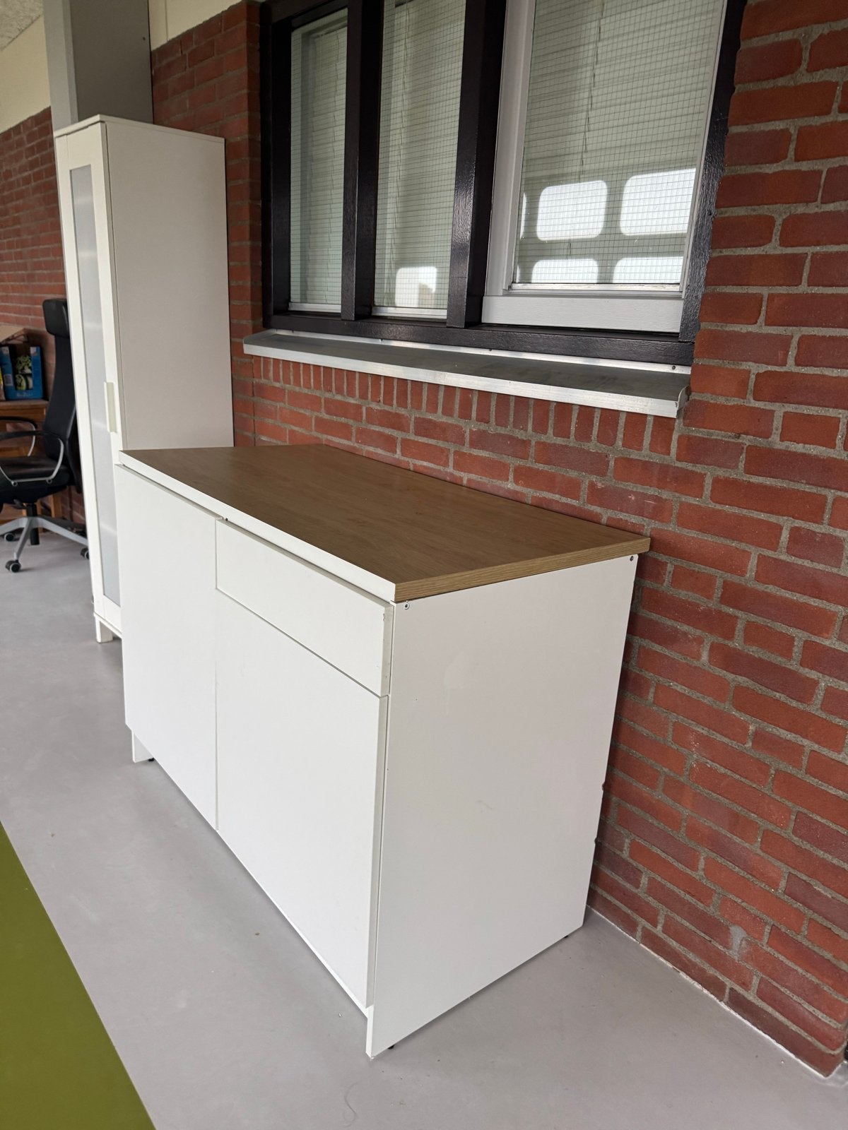 IKEA Keukenblok met lades en kastjes - Wit/Hout, Ophalen, Hout, IKEA, Wit