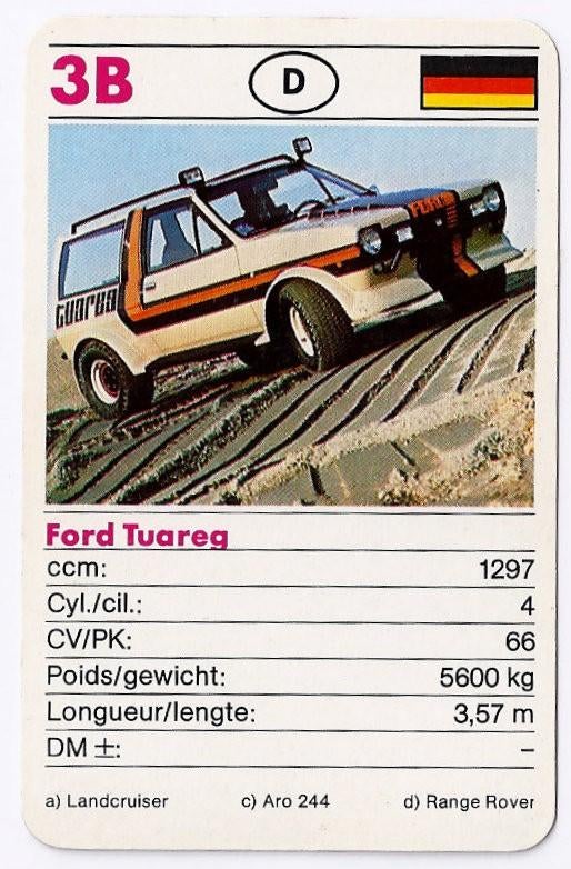 Kw12 autokaartje 3b - ford tuareg, Ophalen of Verzenden, Zo goed als nieuw, Auto's