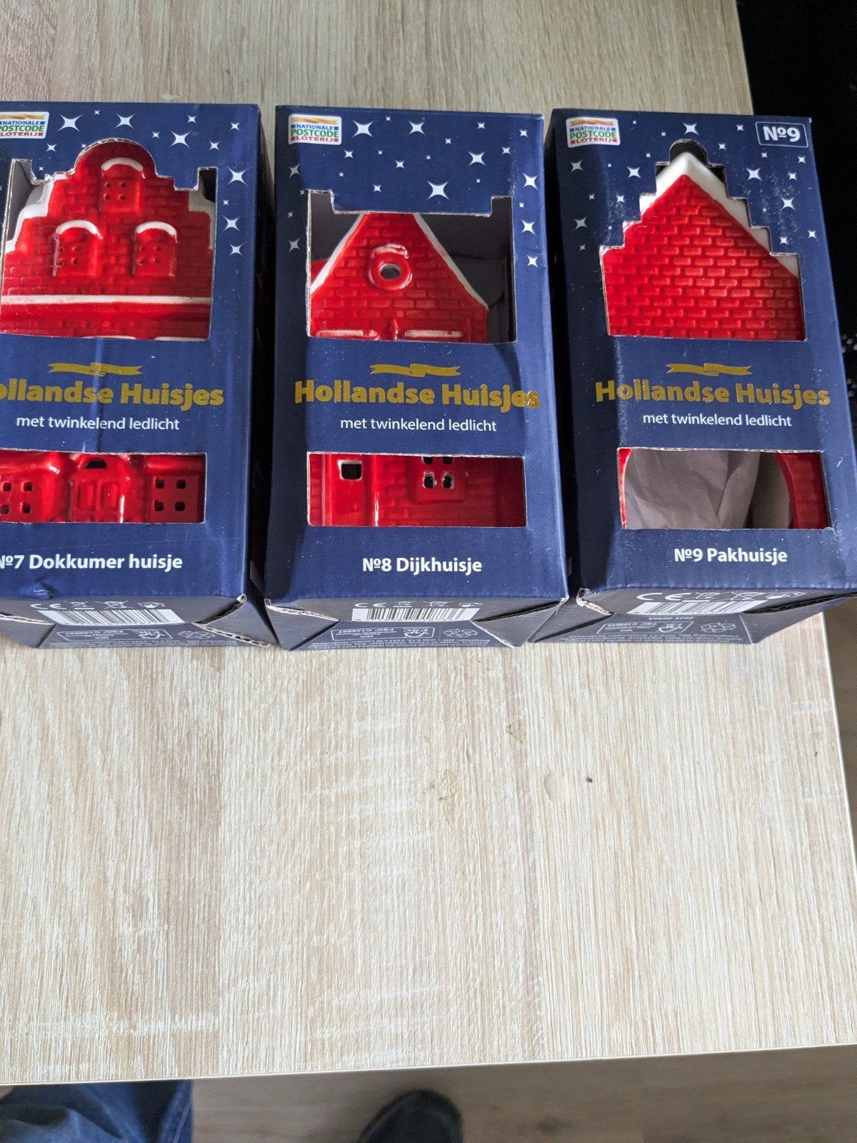 Hollandse Huisjes met Twinkelend Ledlicht - Complete Set, Ophalen of Verzenden, Rood, Steen/keramiek, Landelijk