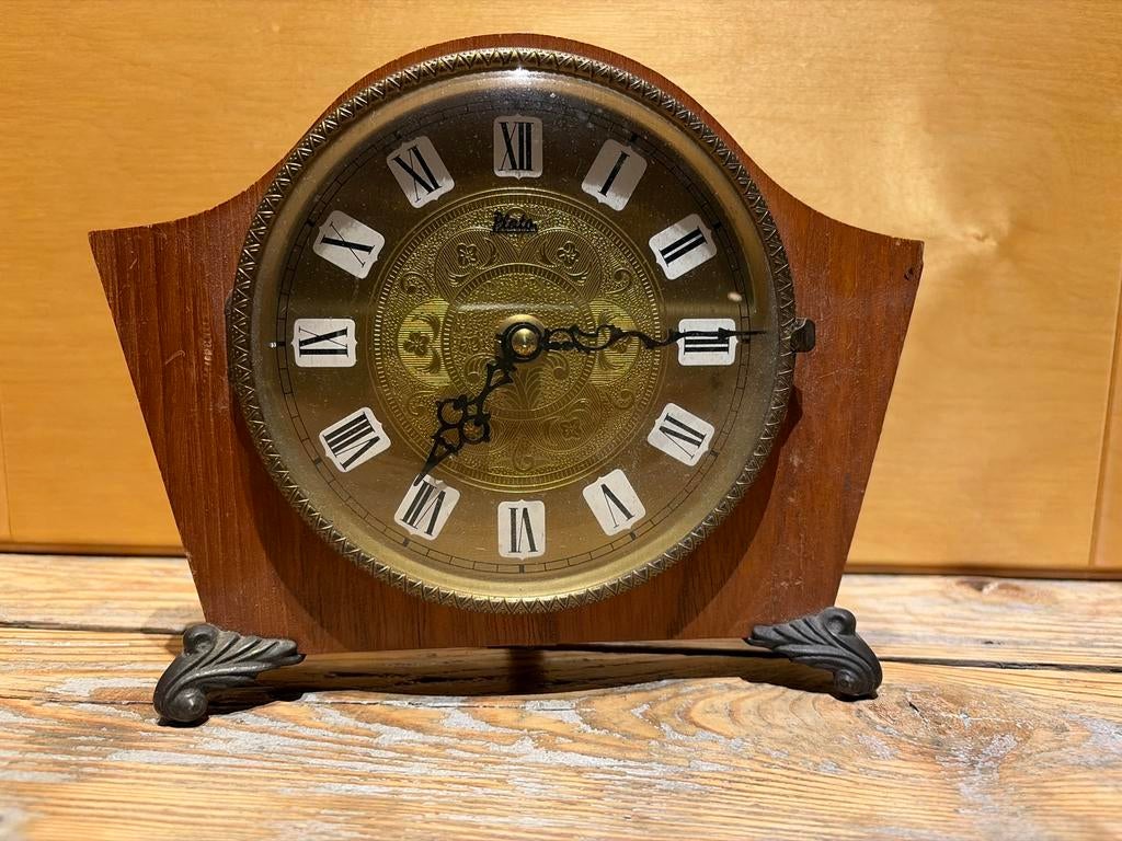 Vintage Plato Tafelklok, Antiek en Kunst, Ophalen of Verzenden