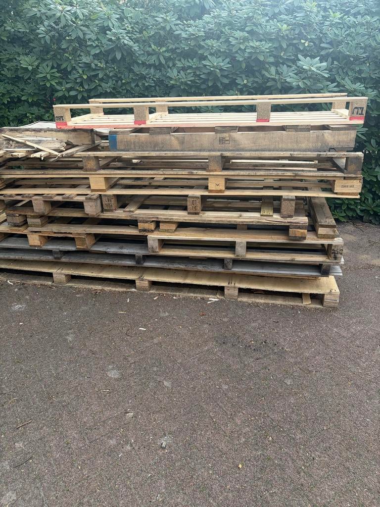 Houten pallets , Gratis Brandhout voor vuurton, Ophalen, Gebruikt, 50 mm of meer, Pallet