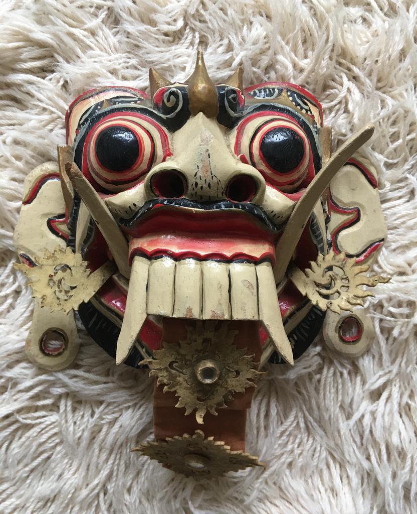 Masker Rangda Bali Indonesië (Barong) antiek hout rond 1970, Ophalen of Verzenden