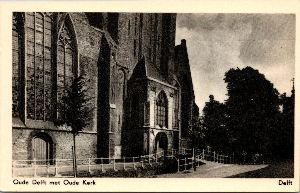 Delft - 12 ansichtkaarten Oude Kerk, Verzenden, 1960 tot 1980, Gelopen, Zuid-Holland