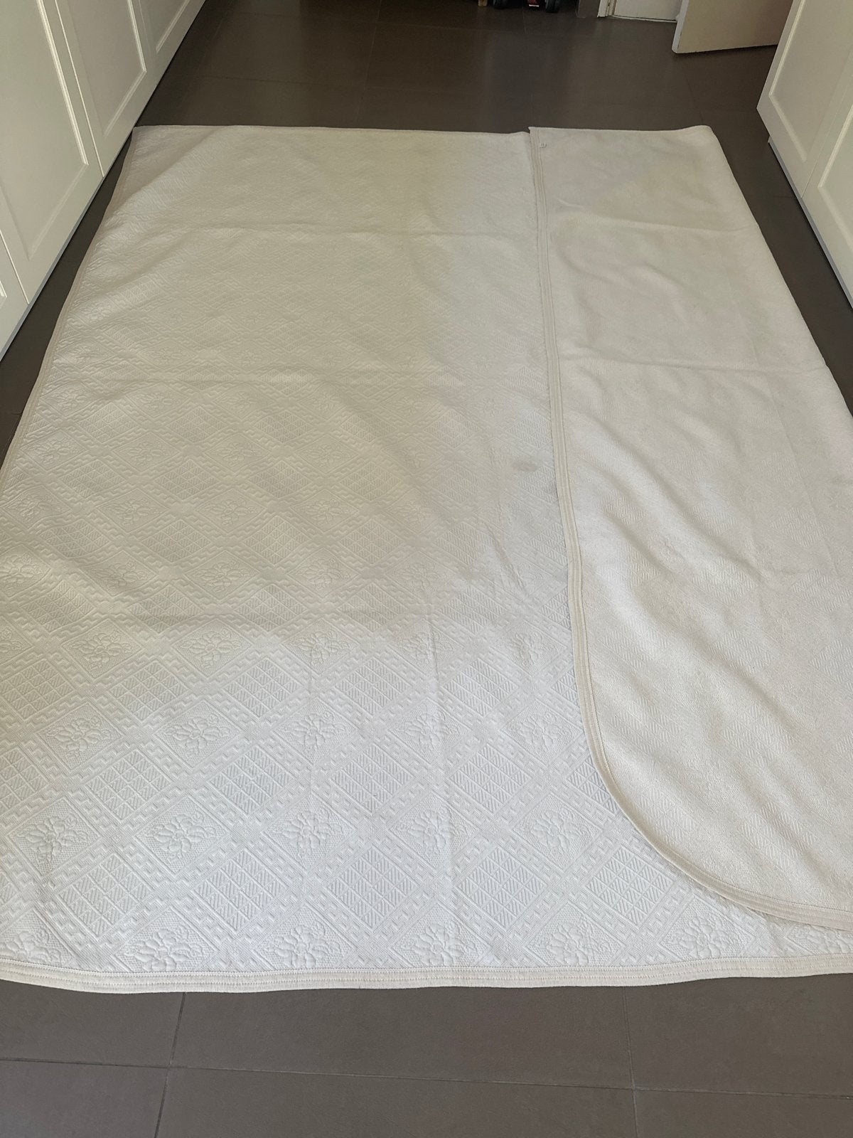 Gebroken Witte Grand Foulard / Wit Kleed 250x260cm, Ophalen, Zo goed als nieuw, 200 cm of meer, Crème