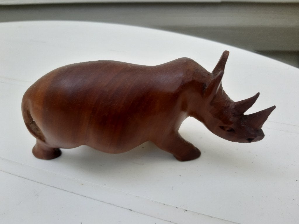 houtsnijwerk - neushoorn, Antiek en Kunst, Ophalen, Hout, Houtsnijwerk