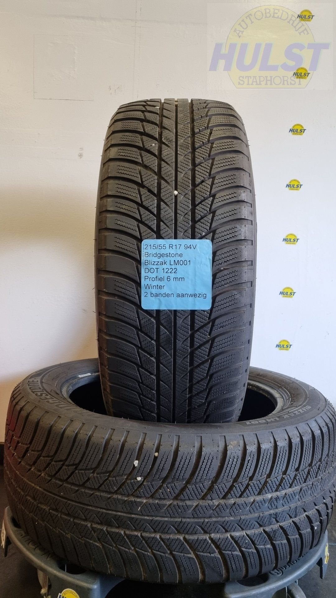 2 gebruikte Bridgestone winterbanden 215/55 R17, Ophalen, -, -, 17 inch
