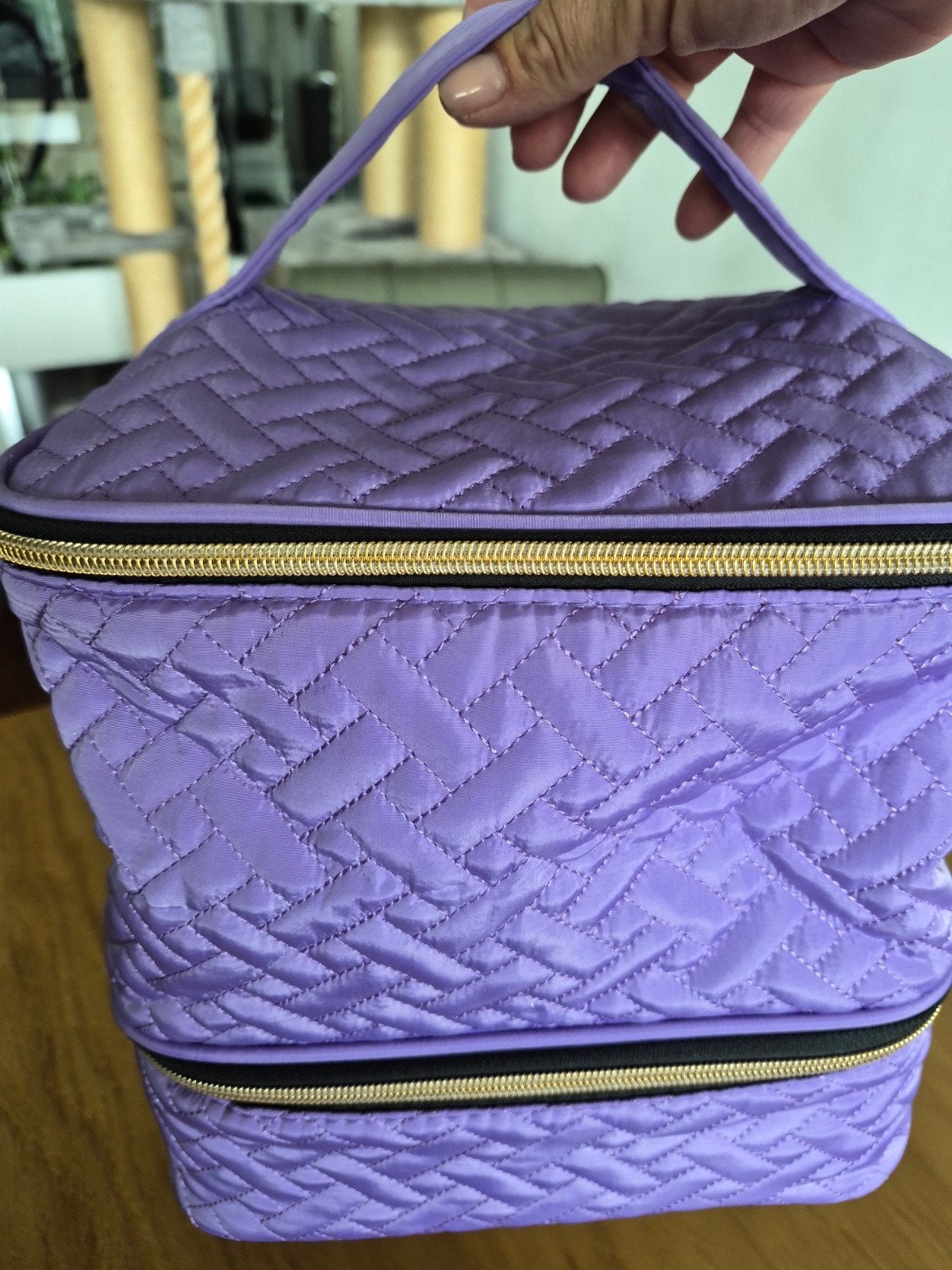 Lila make-up/nagellak opbergtas met vakjes, Ophalen of Verzenden, Nieuw, Paars, Softcase