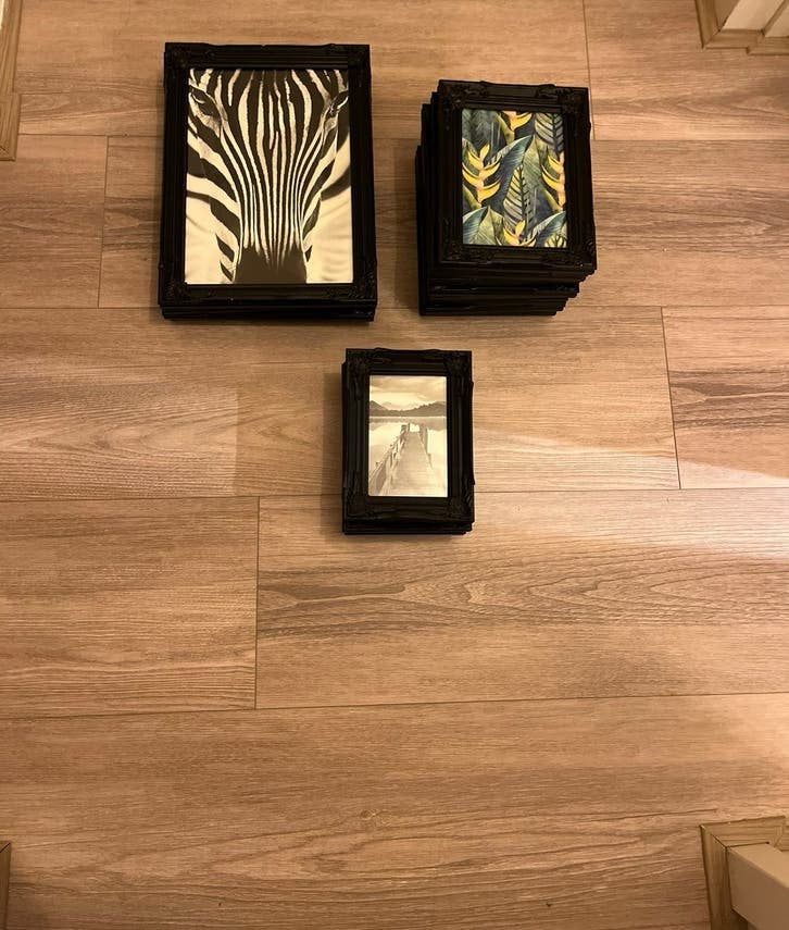 Zwarte fotolijsten met sierrand - Diverse maten, Huis en Inrichting, Kunststof, Gebruikt, Met sierrand, Ophalen of Verzenden