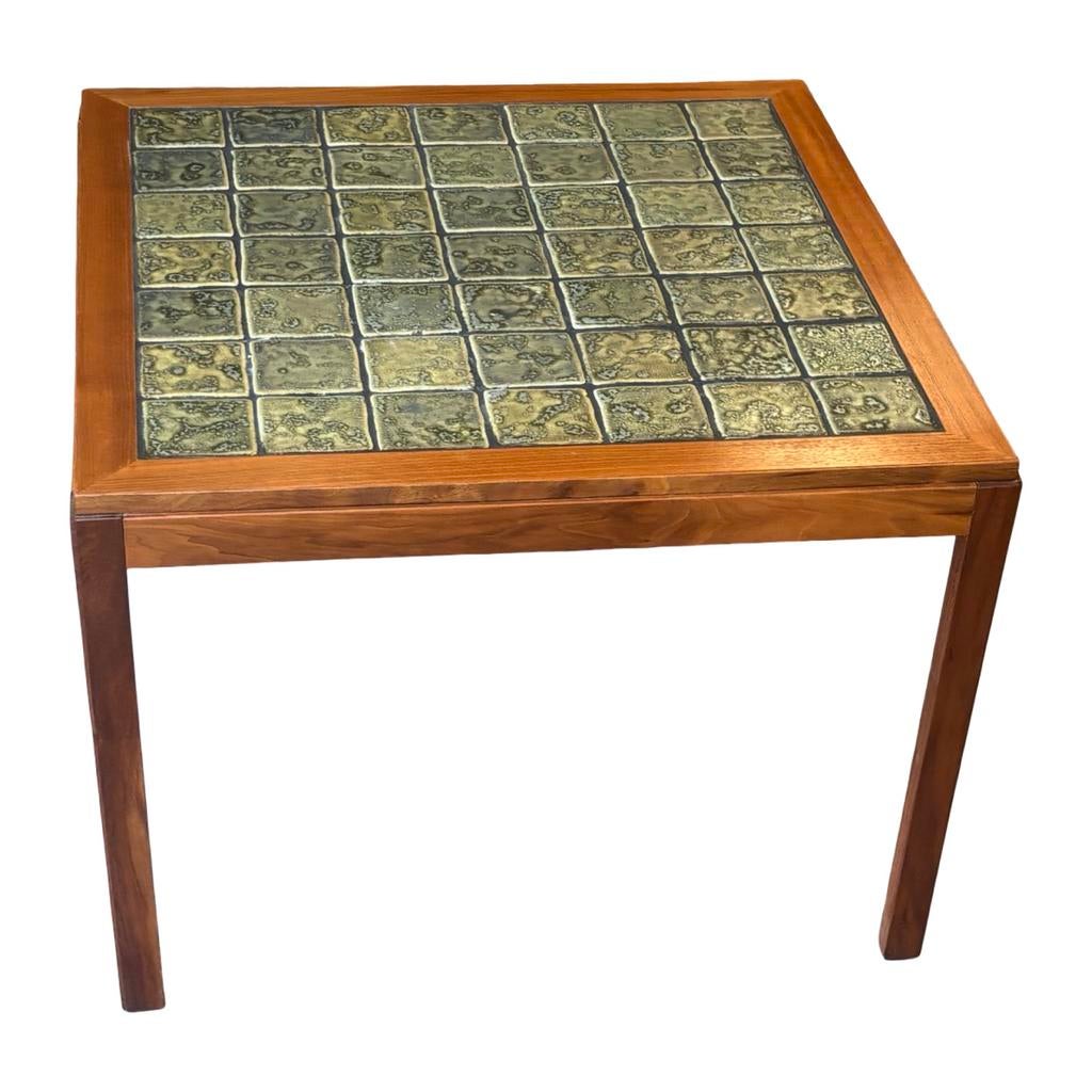 Vintage Teak Salontafel met Stenen Blad - Deens Design Jaren, Vintage, Gebruikt, 100 tot 150 cm, Vintage