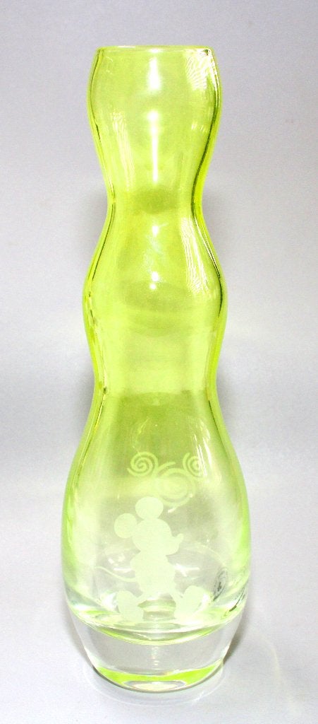 Prachtige Vintage Mickey Mouse Vaas Geel Kristal Paris, Ophalen of Verzenden