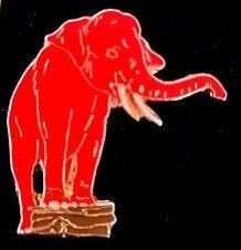 Olifant pin- rood epoxy, Verzenden, Nieuw, Dier of Natuur, Speldje of Pin