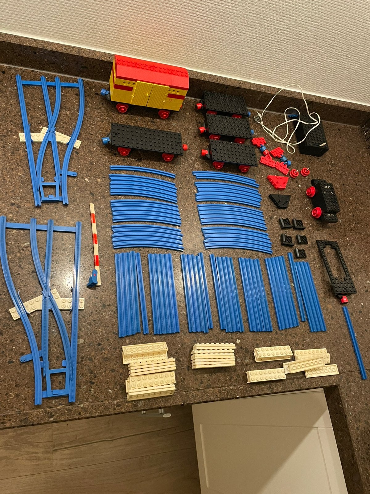 Lego trein onderdelen - blauwe rails - 4,5v, Gebruikt, Overige thema's, Lego, Ophalen of Verzenden
