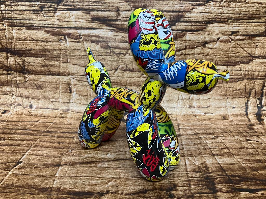 Graffiti Balloon Dog Beeld, Antiek en Kunst, Beschilderd, Kunststof, Ophalen of Verzenden, 20 - 50 cm
