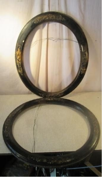 2 Antieke Ovale Houten Barok Lijsten - 59x50 / 49x40, Huis en Inrichting, Schilderijlijst, Ophalen of Verzenden, Zo goed als nieuw