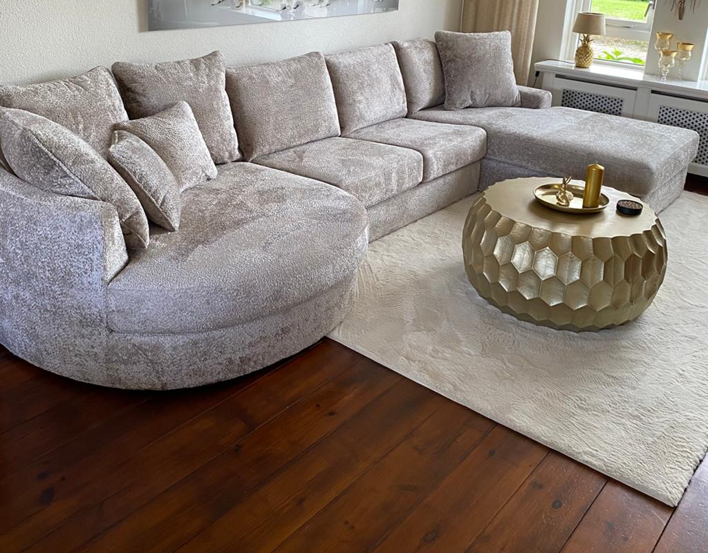 Nieuwe luxe loungebank taupe/beige – direct leverbaar, Ophalen of Verzenden, Nieuw, Stof
