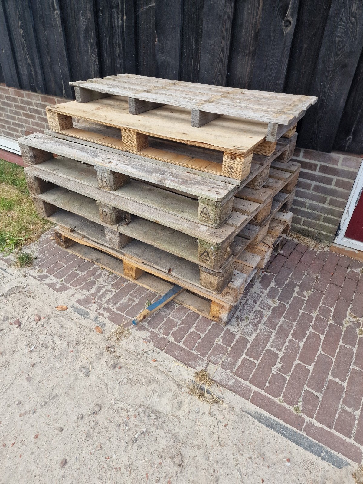 Gebruikte houten pallets - transport of decoratie, Doe-het-zelf en Verbouw, Kratten en Dozen, Gebruikt, 100 cm of meer, 60 cm of meer