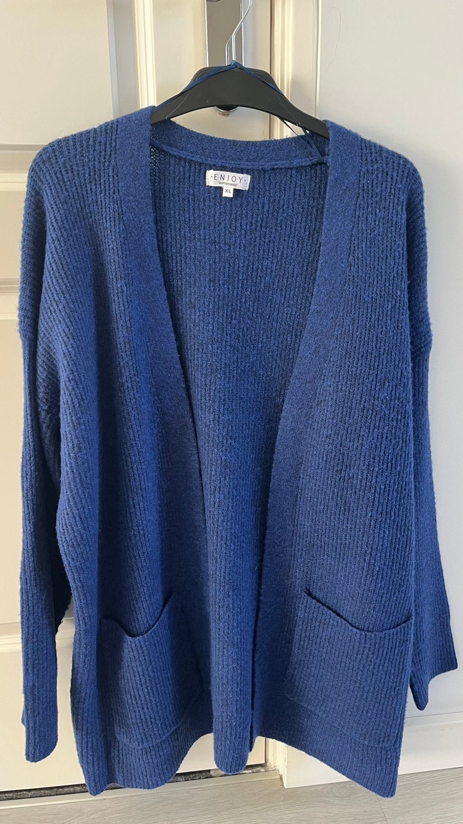 Enjoy lang openvallend vest maat XL, Kleding | Dames, Ophalen of Verzenden, Zo goed als nieuw, Maat 46/48 (XL) of groter, Blauw