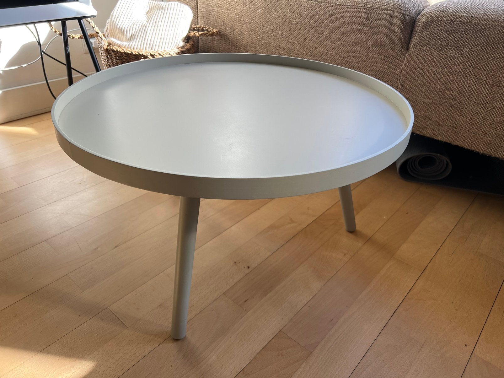 Salontafel/bijzettafel in goede staat, taupe/beige, Ophalen, Zo goed als nieuw, Rond, 50 tot 100 cm